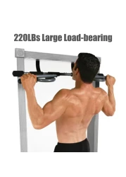 Generic-220LB Doorway Pull Up Bar Strength Training Fitness Sit Ups and Dips Exercise Muscle Stretch Over Door Pull Up Bar for Home Body Workout Portable Gym System