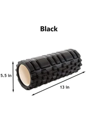 ULTIMAX EVA Yoga Foam Roller Floating Point Gym Physio Massage Fitness Equipment Massager for Muscle Multicolor (Black) - 35cm
