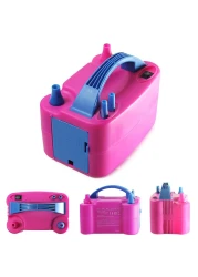 منفاخ بالون كهربائي منفاخ هواء قابل للحمل بفوهة مزدوجة لتزيين الحفلات