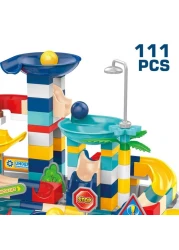 Little Story DIY Slide Track Rolling Ball Blocks Table(111pcs), STEM Series - Multicolor