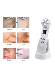 5 in 1 Skin Tightening Beauty Device, LED Photon Facial Radio Frequency Skin Rejuvenation EMS Mesotherapy for Tighten Face Lift Beauty Treatment