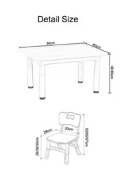 3-Piece Kids Study Table Chairs Set Height Adjustable Toddler Art Desk and Seat for Kids Graffiti Desktop