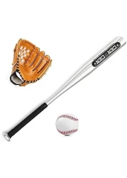 ULTIMAX Baseball bat with Lightweight Aluminum Alloy Baseball Bat and Glove, Teens Baseballs Set with Ball Carry Bag Safe &amp; Durable Ideal Gift Choice for all Player Baseball Gloves 30in-Silver