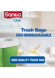 Sanita Club 5 Gallon Oxo-Biodegradable Small White 5 Garbage Bags