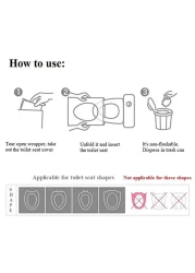 أغطية مقاعد المرحاض للاستخدام مرة واحدة من أيوانتو (10 قطع ، ملفوفة بشكل فردي) للأطفال الراشدين الذين يستخدمون المراحيض العامة لتدريب الأطفال على استخدام الحمام