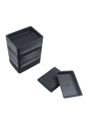 100 pcs Mini 295x216 Dipping Sauce Dishes Plastic Disposable Rectangular Black Soy Sauce Plate Set Condiment Serving tray Seasoning Platter Appetizer Bowel for Sushi Mustard Vinegar Soy BBQ