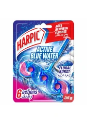 هاربيك أكتيف بلو ووتر كتلة تنظيف حافة المرحاض برائحة زهرة الربيع 35 غرام حزمة من 2