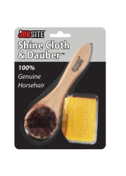 JobSite Genuine Horsehair Dauber Applicator Brush Shoe Shine Polish Cloth