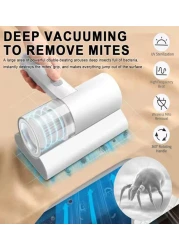 Marrkhor Vacuum Cleaner,Handheld UV Bed Vacuum,Mite Removal Instrument Wireless Mite Remover Cleaning Machine for Pillows, Sheets, Mattresses, Sofas, Plush Toys and Other Fabric Surfaces