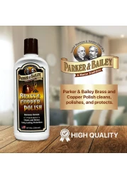 PARKER BAILEY Brass and Copper Polish Brass Polish Cleaner Copper Cleaner and Polish Tarnish Remover Metal Polish Cream for Polishing Antique Decor Pans Furniture 8 Oz Bottle