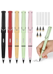 OFFCUP Inkless Pencil5PCS Forever Pencil with Extra 5 Eraser Reusable Inkless Everlasting Pencil with 5 Replaceable Nibs Pencil for Writing DrawingHomeOffice