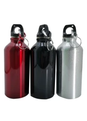 Stainless Steel Water Bottle With Keychain Multicolour 400ml
