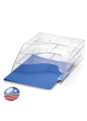 Officemate MultiUse Literature Holder 6 Pockets for 4125 Inch Wide Leaflets or 3 Pockets for Letter Size Sheets or Folders Clear 22914