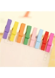 lavish 50 Pcs/lot Mini Wooden Craft Pegs Clothes Paper Photo Hanging Spring Clips Clothespins For Message Cards 30mm Random Color