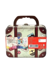 فابر كاستال أقلام تلوين متصلة داخل حقيبة للسفر علبة هدايا 30 قطعة- متعددة الألوان