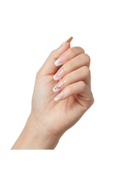 KISS imPRESS No Glue Mani PressOn Nails French Glimpse Light Neutral White Tip French Medium Size Coffin Shape Includes 30 Nails Prep Pad Instructions Sheet 1 Manicure Stick 1 Mini File