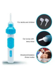 Portable Electric Ear Cleaner Wax Removal Kit &ndash; Automatic Vacuum Earwax Cleaning Tool with LED Light &ndash; Safe and Effective Ear Hygiene Device