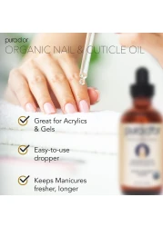 PURA DOROrganic Nail Cuticle Oil 4oz Enriched with Biotin Vitamin E Natural Ingredients Nourishing Treatment for Nail Growth Healthy Beds