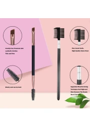 Duo Eyebrow Brush Eyebrow Brush Eyelash Comb and Eyebrow brush Professional Angled Eye Brow Brush and Spoolie Brush Set BlackBlack