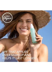 COOLA Organic Makeup Setting Spray with SPF 30 Hydrating Makeup Protection Sunscreen made with Cucumber Aloe Vera Dermatologist Tested Alcohol Free 15 Fl Oz