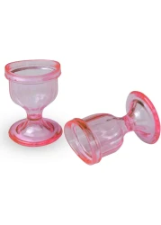 Pink Colored Eye Wash Cups for Effective Eye Cleansing - Eye Shaped Rim, Snug Fit (Set 2 Pcs.)