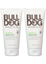 Bulldog Skincare for Men Original Shave Gel Pack of 2 With 8 Essential Oils Aloe Vera Jojoba and Konjac Mannam 59 fl oz