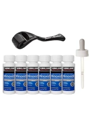 6 Pack Kirkland Minoxidil for Men Hair Regrowth Treatment Liquid Extra Strength 5 Topical Solution 6 Months Supply Dropper Applicator and Microneedle Roller Included Minoxidil Kirkland