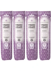SoulSation Organic Cotton Rounds 400 Count Makeup Remover Pads for Face LintFree