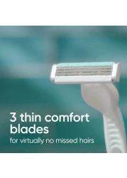 جيليت فينوس سيمبلي 3 شفرات حلاقة للبشرة الحساسة للاستعمال مرة واحدة 6 قطع - متعدد الألوان