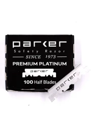 Parker Premium Platinum 12 Blades 100 Count For Professional Barber Razors Shavette Style Razors and Disposable Blade Straight Razors that accept Half of a Double Edge Razor Blade