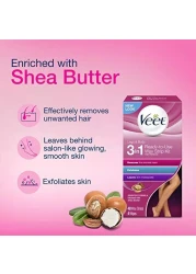 VeetReadyToUse Waxing Kit For Women Wax Strips For Body Hair Removal Wax Kit For Ingrown Hair Treatment Personal Care Product Hair Remover 40ct Waxing Strips 4ct Body Wipes
