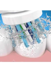 أورال-بي كروس أكشن رؤوس فرشاة بديلة لفرشاة الأسنان الكهربائية 2 قطع أبيض