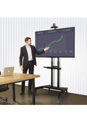 NB North Bayou - Mobile TV Cart TV Stand With Wheels For 55 To 80 Inch Tvs