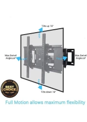 Homey Tech IBX-400P Universal TV Wall Mount &acirc;&euro;&ldquo; 120&Acirc;&deg; Swivel, &Acirc;&plusmn;15&Acirc;&deg; Tilt, Low Profile, Fits 26-55 Inch TVs (Max 50kg, VESA 400x400)