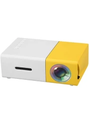 Ntech 60 Inch LED Projector HD Battery Operated 320X240 Pixels Yg-300 HDMI USB LED Pocket Projector For Home And Entertainment Yellow