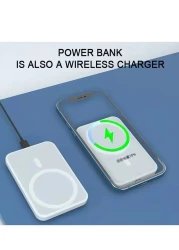 Mag-Safe Battery Pack, Magnetic Wireless Power Bank 10000mAh, Fast Portable Charging Light-ning Compatible with Mag-Safe (for iPhone 12,13,14,15)