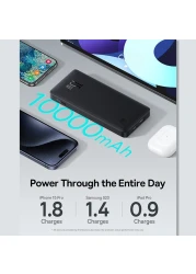 Portable Charger, 15W Power Bank Fast Charging, 10000mAh Slim Battery Pack Charger Portable with USB C In & Out for iPhone 15 14 13 12 11 Samsung S24 S23 S22 Google LG iPad and More- Black