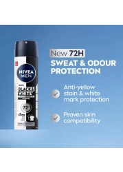 بخاخ بلاك آند وايت إنفيزيبل مضاد للتعرق للرجال من نيڤيا، أوريجينال، ٧٢ ساعة من الحماية الفعّالة ، ١٥٠ مل، حزمة من ٣