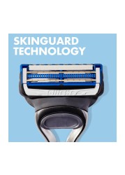 Gillette Skinguard Sensitive Razor Handle With 2 Blades Silver 3 PCS