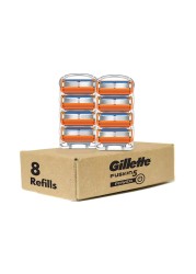Gillette Fusion 5 Power Razor Blades Silver Orange 8 PCS