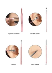 18pcs Professional Pedicure &amp; Manicure Tool Kit Nail Clippers Set with Acne Needle Nail File Trimmer Nose Hair Eyebrow Scissors Tool for Hand Foot &amp; Face Care