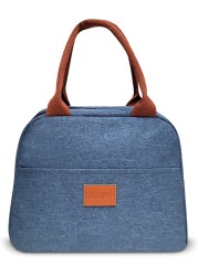 MahMir Insulated Lunch Bag for Men Women Kids with Strap Handles, Wide Open Easy to Clean Insulated Lunch Bag Box for Office Work School Picnic Travel, Leakproof Thermal Cooler Insulated Lunch (Blue)