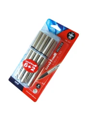 Uni-ball Deluxe Liquid Ink Rollerball Pen UB177 Blue and Black 0.7mm 8 PCS