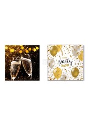 EH Table Napkins 2 Assorted Print 33x33cm 16 PCS