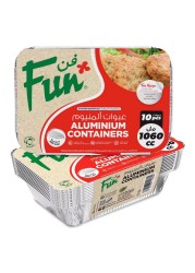 Fun Kitchen Essentials Aluminium Containers with Lids 1060ml 10 Containers 2 PCS