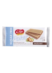 Gastone Lago Poker Sugar Free Hazelnut Cream Wafers, 45g Pack of 4