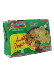 Indomie Vegetable Flavour Instant Noodles, 75g Pack of 10 with Spicy Chicken Flavour Fried Instant Noodles, 83g
