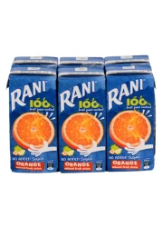 راني تيترا باك مشروب البرتقال والفواكه المشكلة بدون سكر مضاف 200 ملل حزمة من 6