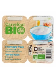 Carrefour Bio Organic Natural Fresh Cheese 100g Pack of 4
