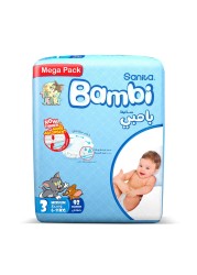 سانيتا بامبي توم أند جيري حفاض مقاس متوسط ​​3 6-11 كغ حزمة كبيرة 92 حفاض
